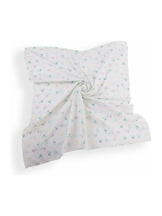 Kikka Boo Ships Piqué-Swaddle-Tuch in Ecru Farbe 90x90cm. 1Stück