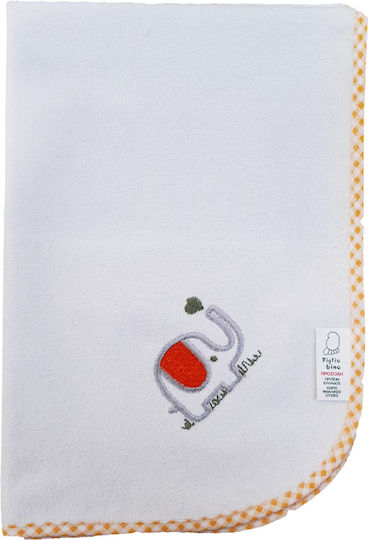 Figlio Bino Elephant Wasserdichtes Wickeltuch Weiß 50x70cm.