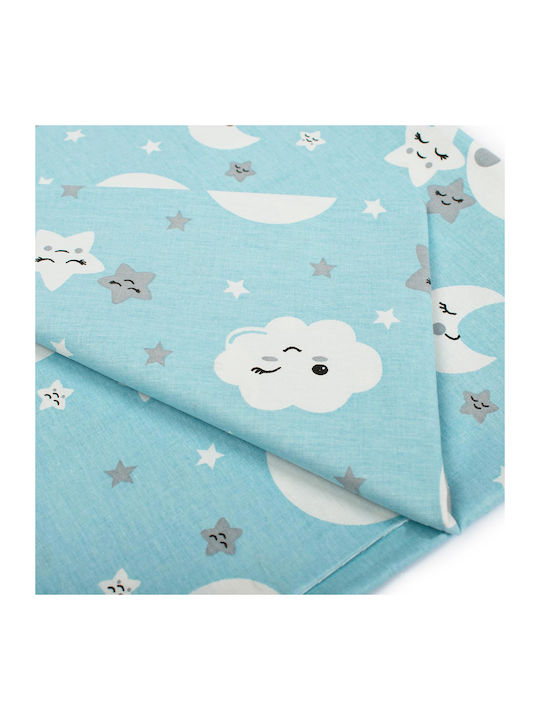 Dimcol Smile Cotton Swaddle Wrap Light Blue 80x80cm.