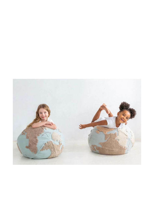 Beanbag World Map Blue 45x50x45cm