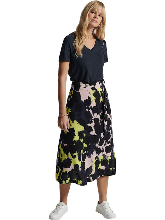 High-waisted Midi Skirt Multicolored