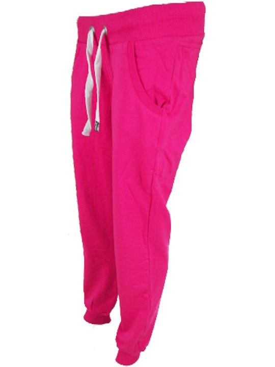 Paco & Co Damen-Sweatpants Jogger Fuchsia/White