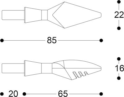 Barracuda Flash Motorcycle Black LED 2pcs