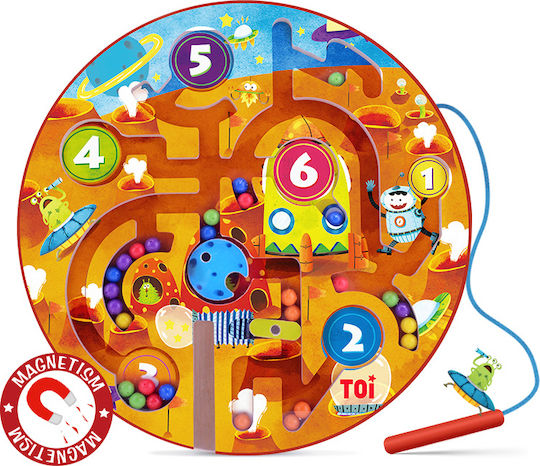 Toi-Toys Labyrinth Magnetisches Labyrinth aus Holz für 36++ Monate