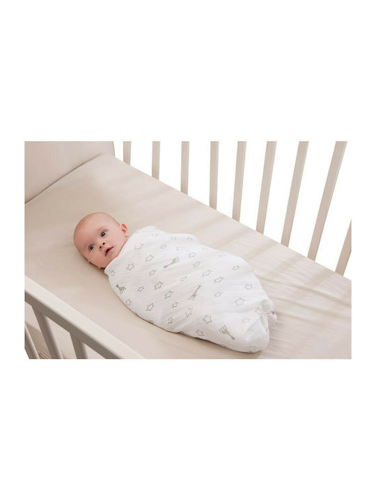 Sophie La Girafe Swaddles Прегръщащи Пелени от Муселин Бял 120x120см. 2бр
