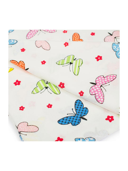 Dimcol Butterfly Cotton Swaddle Wrap Multicolour 80x80cm.