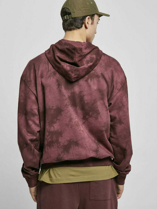 Urban Classics Men's Sweatshirt with Hood & Pockets Cherry