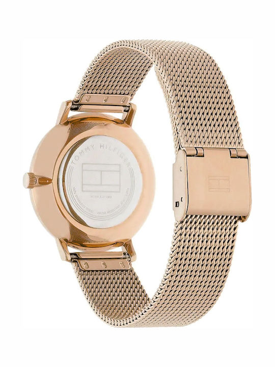 Tommy Hilfiger Jenna Women's Watch Chronograph with Pink Gold Metal Bracelet