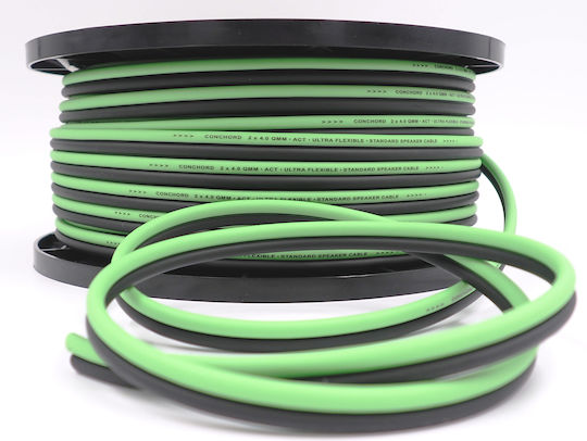 Conchord Ultra Flexible Car Audio Speaker Cable 1m Πράσινο