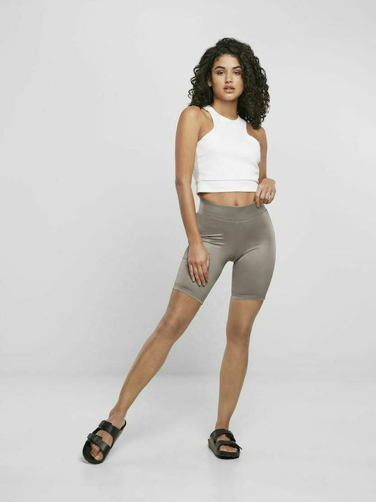 Women's Legging Shorts Shiny & High Waisted Asphalt