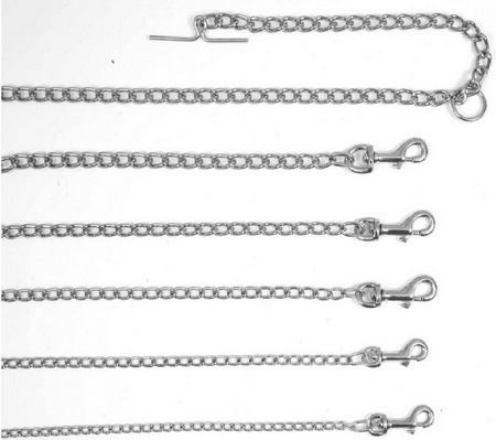 Ikaros Hundeleine/Führleine Kette Chrom-Gartenleine 4m x 4mm in Silber Farbe