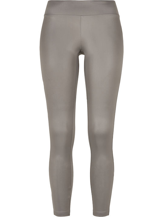 Women's Cropped Legging Shiny & High Waisted Asphalt