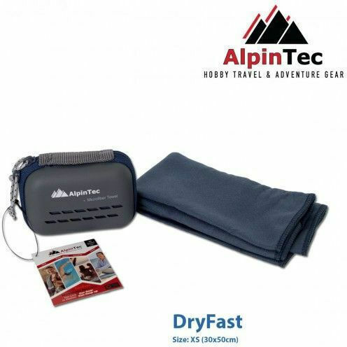 AlpinPro DryFast Microfiber Face Towel in Case Blue 50x30cm