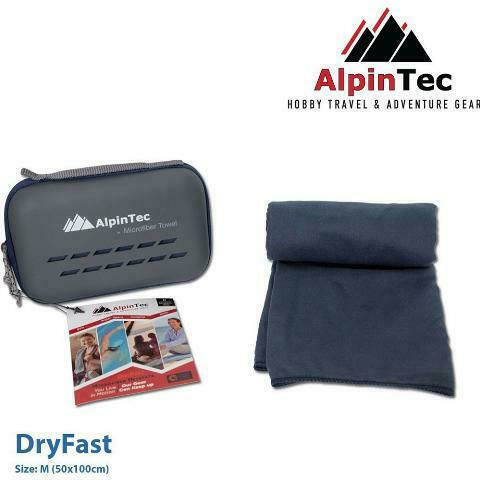 AlpinPro DryFast Microfiber Face Towel with Case Navy 120x60cm