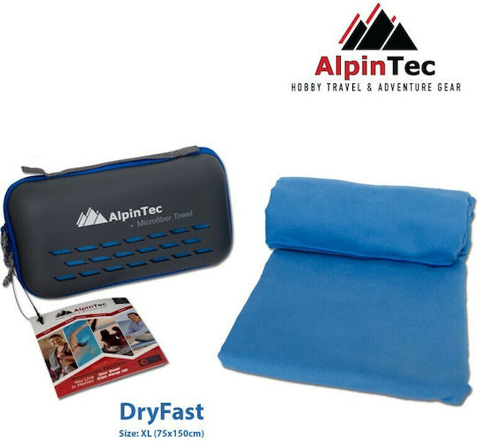AlpinPro DryFast Microfiber Face Towel in Case Dark Blue 100x50cm