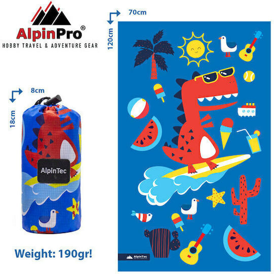 AlpinPro Dryfast Shapes Microfiber Face Towel with Case Blue 120x70cm