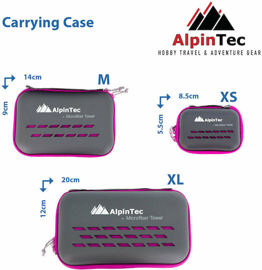 AlpinPro DryFast Microfiber Face Towel in Case Dark Blue 100x50cm