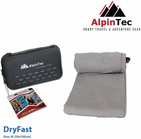 AlpinPro DryFast Microfiber Face Towel in Case Dark Blue 100x50cm
