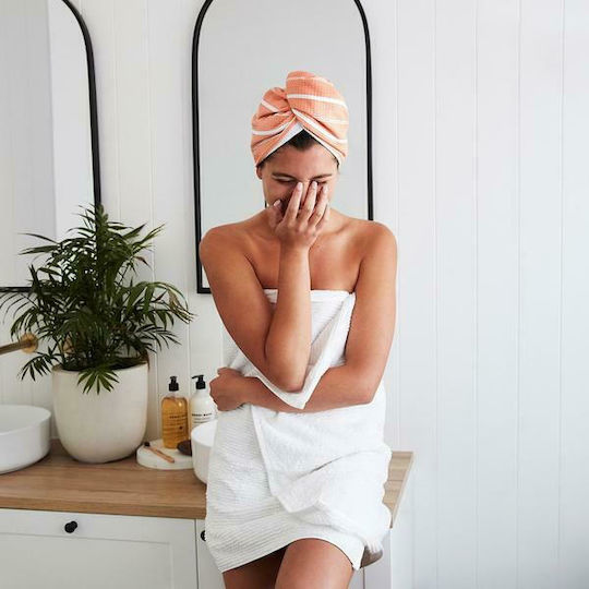 Dock & Bay Quick Dry Hair Wrap Microfiber Towel Sandalwood Terracotta 63x29cm