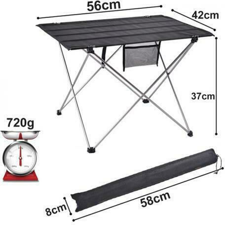 Table Metal for Camping Foldable 56x42x37cm Black