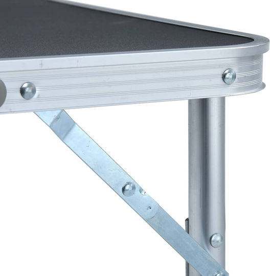 vidaXL Table Aluminum for Camping Foldable 60x45x56cm Gray