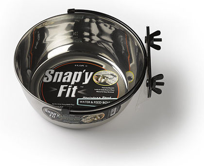 Midwest Snap'y Fit Ανοξείδωτο Μπολ Φαγητού & Νερού για Σκύλο με Βάση 1.89lt σε Ασημί Χρώμα