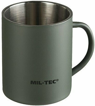 Mil-Tec Glass for Camping Stainless Steel Cup Green 450ml