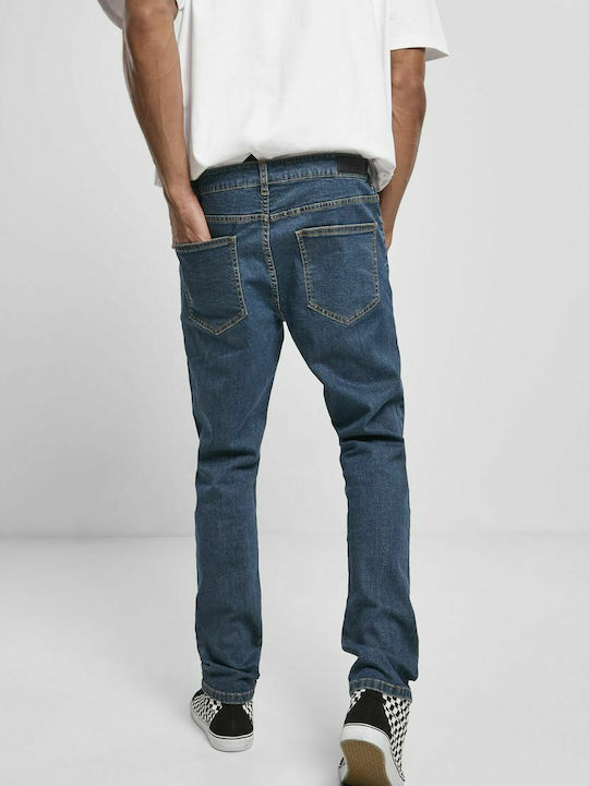 Urban Classics Herren Jeanshose in Slim Fit Mid Indigo Washed