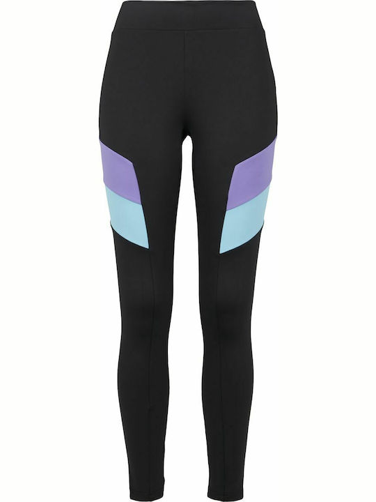 Color Block Women's Long Training Legging Black