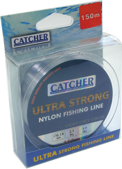 Catcher Ultra Strong Πετονιά Ψαρέματος Γκρι 150m / 0.18mm / 2.5kg
