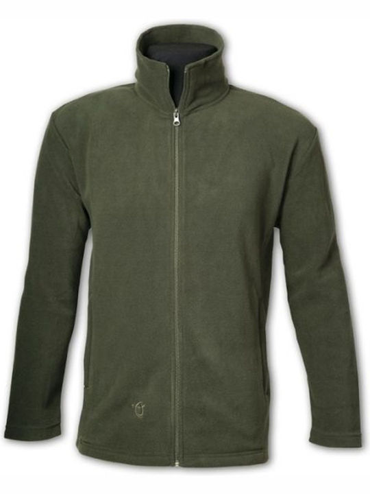 Toxotis Active Wear Khaki Fleece Cardigan