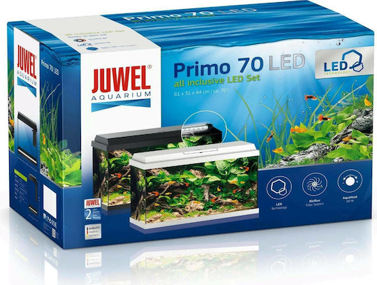 Juwel Primo Ενυδρείο Ψαριών Χωρητικότητας 70lt με Φωτισμό, Θερμαντήρα, Κυκλοφορητή, Φίλτρο 61x31x44εκ. Μαύρο