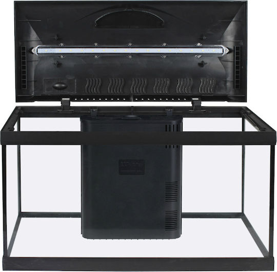 Croci Amtra Basic 60 Led Acvariu de Pești cu Capacitate de 65lt cu Iluminare, Încălzitor, Filtru și 60x30x42cm. Negru