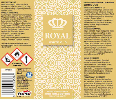 Feral Αρωματικό Σπρέι Αυτοκινήτου Royal Collection White Oud 70ml