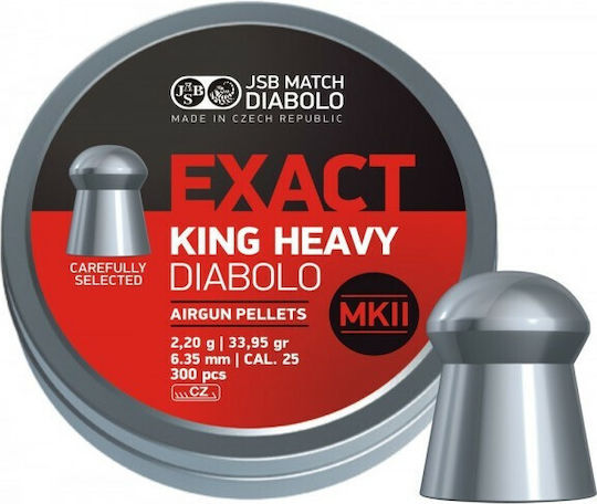 JSB Match Diabolo Exact King Heavy MKII Peleți Airsoft 6.35mm 300pcs 300 buc
