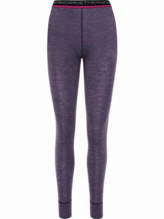 Thermowave Merino Warm Damen Thermo Hose Lila Thermohose Acai Melange