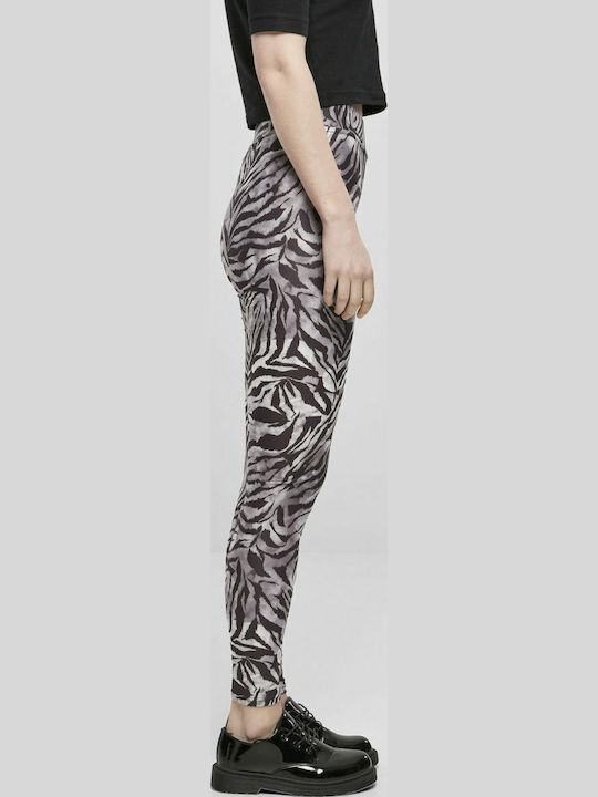 Women's Long Legging High Waisted Black Zebra