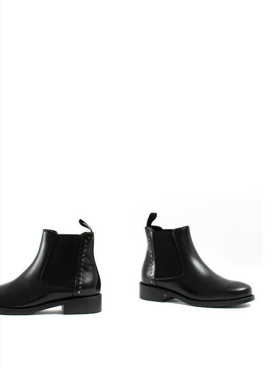 9843 Ghete dama Chelsea de piele Negru