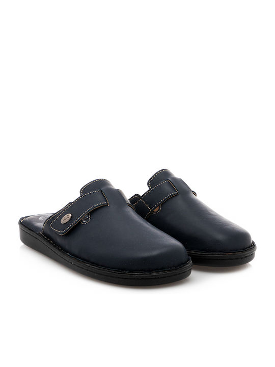 Dias 18 Men's Leather Slippers Blue DIAS-18