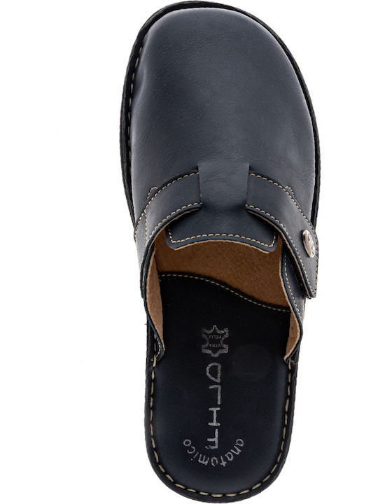 Dias 18 Men's Leather Slippers Blue DIAS-18