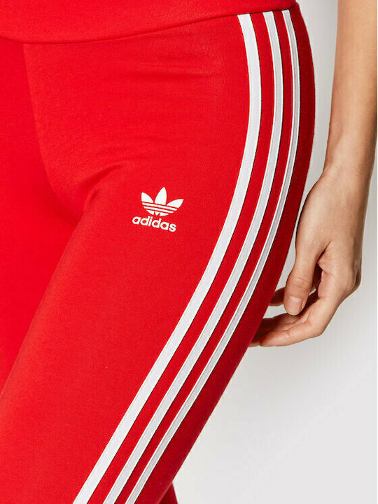 Adidas 3 Stripes Training Γυναικείο Μακρύ Κολάν Κόκκινο HD2348