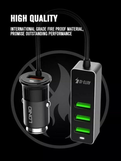 Ldnio C61 Car Charger 35W with Ports 4xUSB-A Black Color