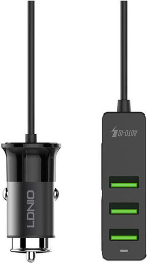 Ldnio C61 Car Charger 35W with Ports 4xUSB-A Black Color