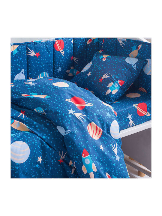 Rythmos Duvet Crib Cotton Space Odyssey Blue 110x150cm