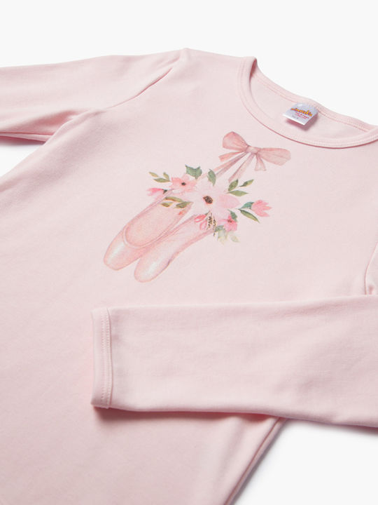 Minerva Set Top & Bottom Kids Winter Pyjamas Pink