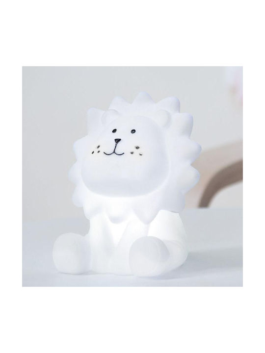 Kiokids LED Детско Декоративно Осветление Lion с Промяна на Цветовете Бял 16x8x11εκ.