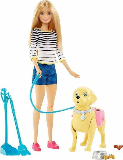 Barbie Walk & Potty Pup Σετ Κούκλας για 3+ Ετών