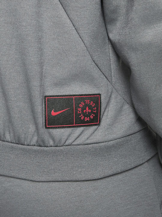Dri-FIT Paris Saint-Germain Γυναικείο Φούτερ με Κουκούλα Γκρι