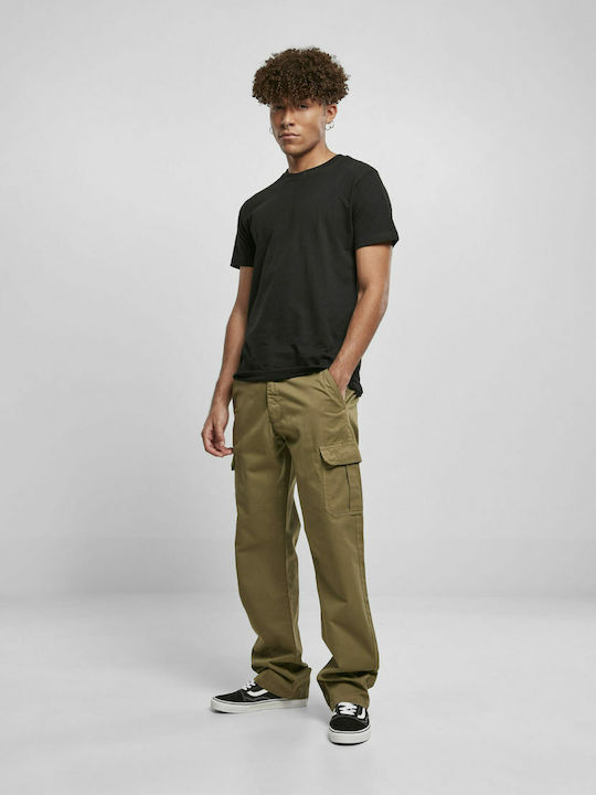 Trousers Cargo in Straight Line Olive