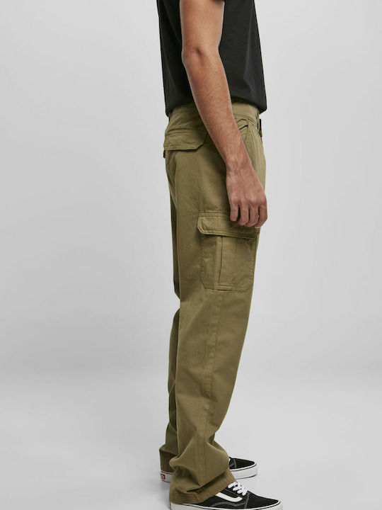 Trousers Cargo in Straight Line Olive